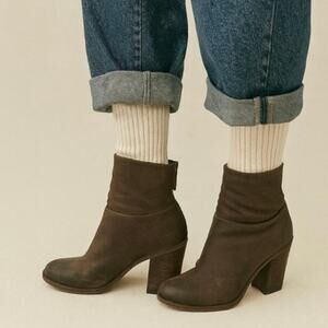 Marsèll Chocolate Brown Bolla Glove Leather Block Heel Ankle Bootie 9.5/39.5